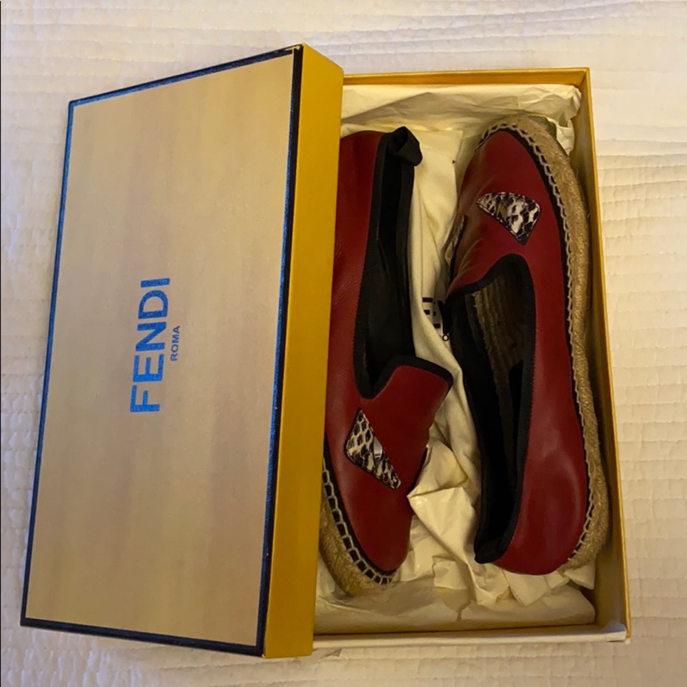 Fendi red monster espadrilles